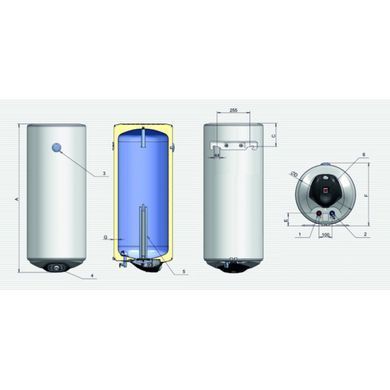 Водонагреватель Eldom Eureka 80 SLIM 2x1.0 kW WV08039D 000002569 фото