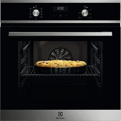 Electrolux Духовой шкаф электрический, 65л, А, пар, дисплей, конвекция, телескопические направляющие, черный EOD5F70BX фото