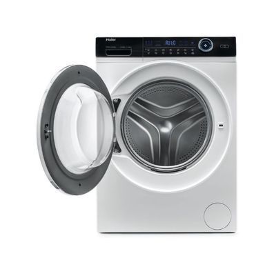 Haier Прально-сушильна машина фронтальна, 8(5)кг, 1400, A, 55см, дисплей, пара, інвертор, люк чорний, прямий привід, білий (375299) HWD80-B14979 фото