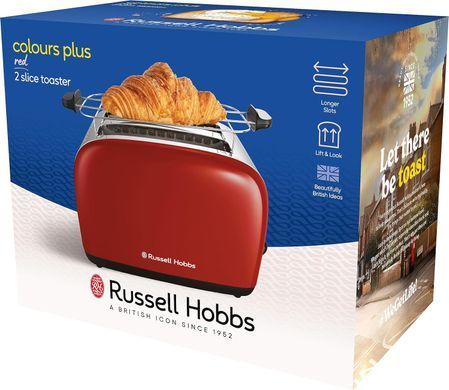 Russell Hobbs Тостер Colours Plus, 1600Вт, нержав., підігрів,разморозка, червоний (370488) 26554-56 фото