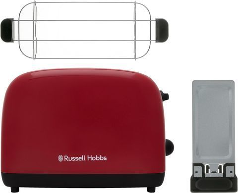 Russell Hobbs Тостер Colours Plus, 1600Вт, нержав., підігрів,разморозка, червоний (370488) 26554-56 фото