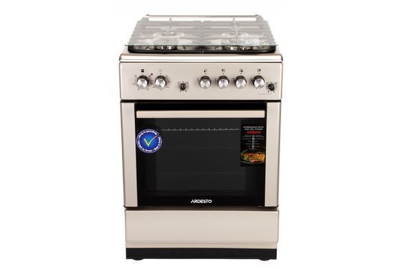 ARDESTO Плита комби, 64л, 60x60см, конвекция, чугун, подсветка, форсунки LPG (подключение газового баллона), съемные направляющие, серебристый FSC-F6060PS фото