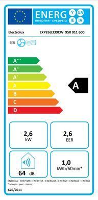 Кондиціонер мобільний Electrolux Comfort 600 25м2 on/off 9000BTU 2.6кВт A/- Wi-Fi R290 білий (384523) EXP26U339CW фото
