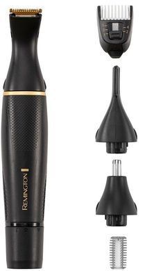 Remington Триммер T-Series для бороды, усов, окантовки,бровей, носа и ушей, ААх1, вибрационный мотор, насадок-4, сталь, черн.