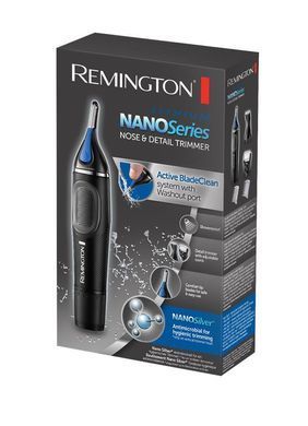 Remington Триммер Nano Series Lithium для носа и ушей, ААx1, насадок-4, сталь, черно-синий