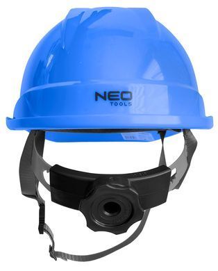 Каска промышленная NEO TOOLS 97-222, синяя, с подбородочным ремнем, ABS, CE сертификат.
