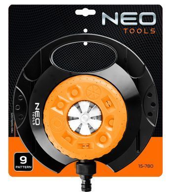 Дощуватель Neo Tools 15-780 для саду, 9 функцій, пластикова основа, полив до 95 м&sup2; 15-780 фото