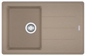 Мойка кухонная Franke Basis, фрагранит, прямоуг., с крылом, 780х500х200мм, чаша- 1, накладная, BFG 611-78, миндаль