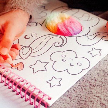 Книжка-розмальовка - ПУХНАСТИКИ (15 аркушів для розфарбовування, 40 стикерів із блискітками) 0112S фото
