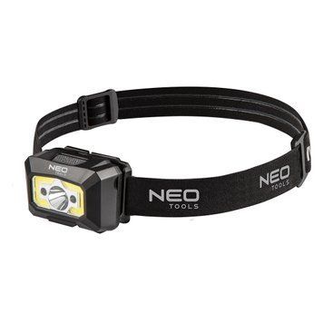 Налобний ліхтар Neo Tools 99-073, COB LED, 250 лм, з датчиком руху, червоний світ 99-073 фото