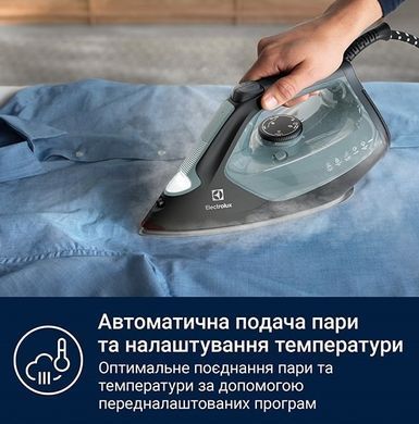 Electrolux Праска, 2600Вт, 370мл, паровий удар 230гр, алюмінієва підошва, зелено-чорний (376743) E7SI2-6OG фото