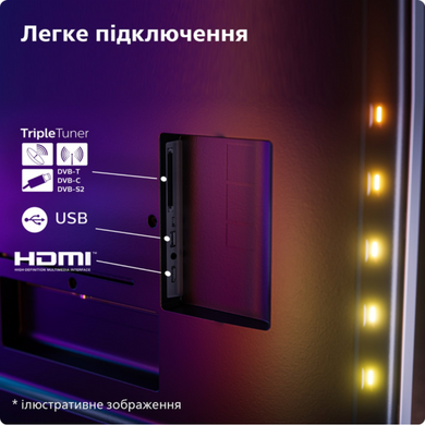 Телевізор 55", OLED, UHD, 120 Hz, AL3, P5 AI, Titan OS, DV, VRR 120 Hz(FreeSync/G-Sync), 1000 cd/m2, PHILIPS 55OLED769/12 3728200 фото