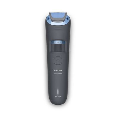 Триммер Philips Series 3000 для бороды и усов, акум., сталь, синий
