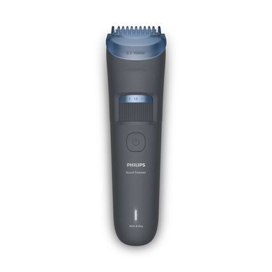 Триммер Philips Series 3000 для бороды и усов, акум., сталь, синий