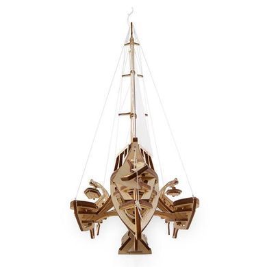 Деревянный механический 3D конструктор Ugears Тримаран Мерихобус (70059) dt_93589 фото
