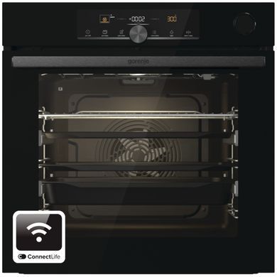 Gorenje Духовой шкаф электрический, 77л, A+, пар, дисплей, 300 &deg;C, Wi-Fi, черный BSA6747A04BGWI фото