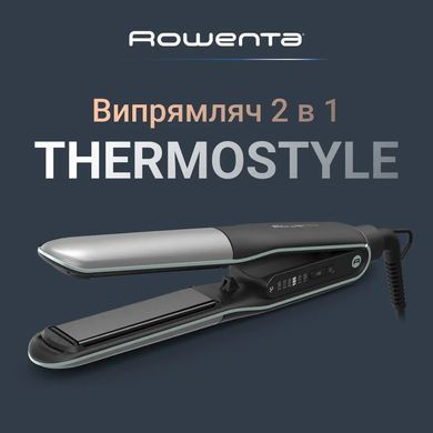 Випрямитель Rowenta Thermostyle, темп.режимов-5, 150-230С, дисплей, ионизация, керамика, титан, черно-серый SF7120E0 фото