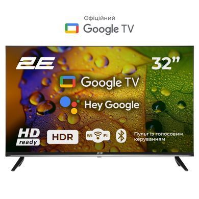 2E Телевізор 32" LED HD 60Hz Smart Google TV Black (381698) 2E-32A07KH фото