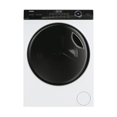 Haier Стирально-сушильная машина фронтальная, 9(6)кг, 1400, A, 60см, дисплей, пар, инвертор, люк черный, прямой привод, белый HWD90-B14959U1 фото