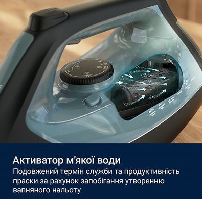 Electrolux Праска, 2600Вт, 370мл, паровий удар 230гр, алюмінієва підошва, зелено-чорний (376743) E7SI2-6OG фото