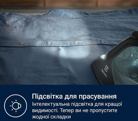 Electrolux Праска, 2600Вт, 370мл, паровий удар 230гр, алюмінієва підошва, зелено-чорний (376743) E7SI2-6OG фото
