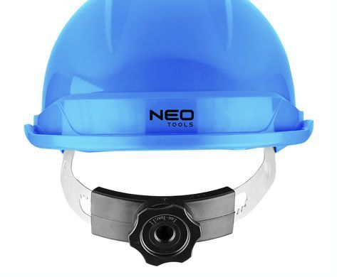 Каска промышленная NEO TOOLS 97-222, синяя, с подбородочным ремнем, ABS, CE сертификат.
