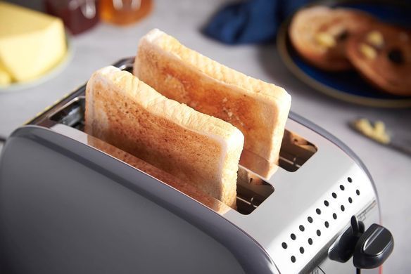 Russell Hobbs Тостер Colours Plus, 1600Вт, нержав., підігрів,разморозка, сірий (370489) 26552-56 фото