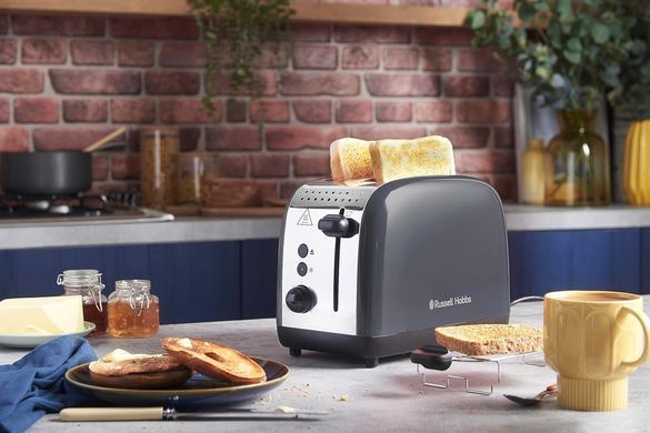 Russell Hobbs Тостер Colours Plus, 1600Вт, нержав., підігрів,разморозка, сірий (370489) 26552-56 фото