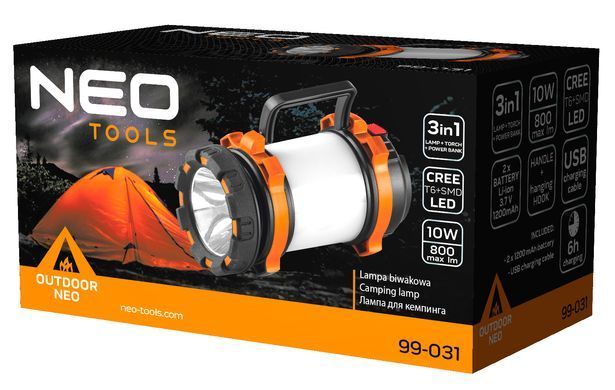 Ліхтар 800 лм з функцією Powerbank, 4 режими CREE T6 + SMD LED 3в1 99-031 фото