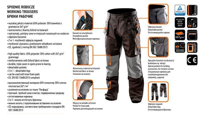 Робочі штани Neo Tools 81-230 (2 в 1) M