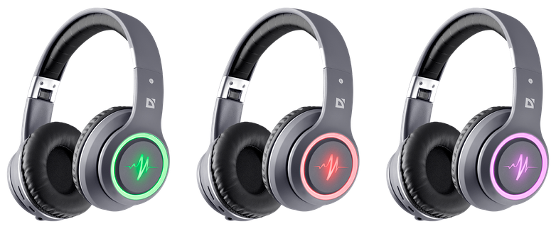 Навушники Defender FreeMotion B571 Bluetooth LED, Gray (63571) (6918549) 63571 фото