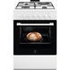 Electrolux Плита комбинированная 3 газ + 1 электро, 57л, 60x60см, конвекция, белый LKM624022W