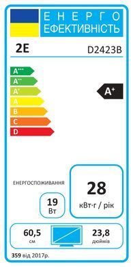 2E Монітор 23.8" D2423B D-Sub, HDMI, MM, IPS, 75Hz, FreeSync (370776) 2E-D2423B-01.UA фото