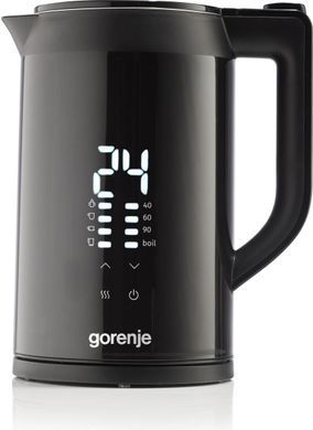 Электрочайник Gorenje 1.7л, двойные стенки, LED дисплей, Strix контроль, черный (378570) K17DWDII фото