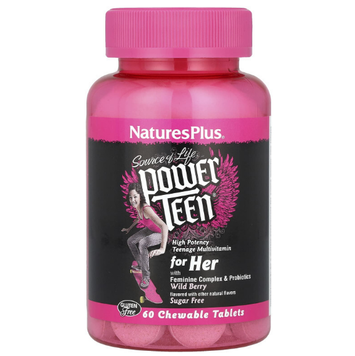 Вітаміни для дівчаток, Natures Plus, Power Teen For Her, 60 таблеток