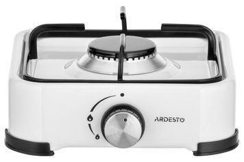 Плитка настольная газовая ARDESTO GTC-NS1011W, тип газа LPG, 1 алюмин. горелка, эмалированная. корпус, крас. решетка, цвет: белый (357763) GTC-NS1011W фото