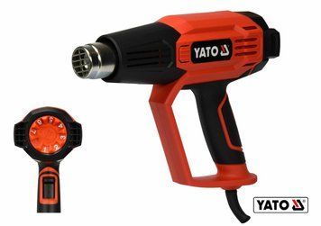 Фен технічний мережевий YATO : 2 кВт, 50-600&deg;C, 250-500 л/хв, 7 режимів температури + 5 насадки YT-82295 фото