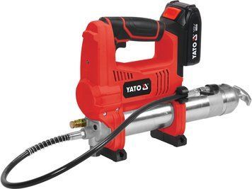 Шприц мастильний акумуляторний YATO YT-07020, 600 см&sup3;. 18V. 3 АГод. 62MPa. гнучкий аплікатор YT-07020 фото
