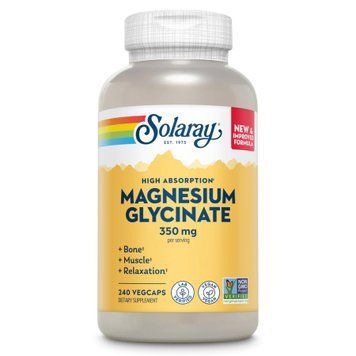Магний Глицинат Solaray (Magnesium Glycinate) 350 мг 240 капсул