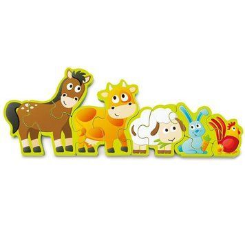 Дерев'яний пазл з цифрами Hape Звірята на фермі 10 ел. (E1628) dt_12219 фото