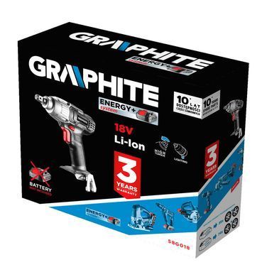 Акумуляторний гайковерт GRAPHITE 58G018 (1/2", 180 Нм, 2200 об/хв) без АКБ 58G018 фото