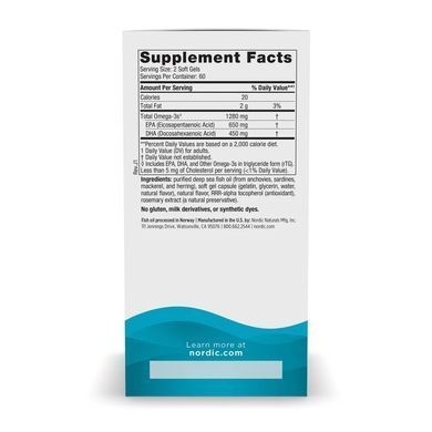Омега лимон Nordic Naturals (Ultimate Omega Lemon) 1280 мг 120 желатинових капсул