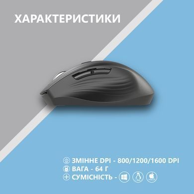 2E Миша MF250 Silent WL Black (358798) 2E-MF250WBK фото