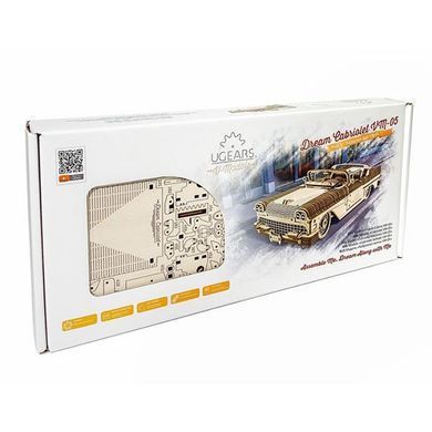 Дерев'яний механічний 3D конструктор Ugears Кабріолет мрії VM - 05 (70073) dt_93595 фото
