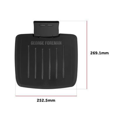 Russell Hobbs Гриль George Foreman прижимний Immersa Small, 1100Вт, темп. режимів-1, з`ємні пластини, метал, пластик, чорний (382674) 28300-56 фото