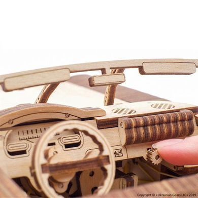 Дерев'яний механічний 3D конструктор Ugears Кабріолет мрії VM - 05 (70073) dt_93595 фото