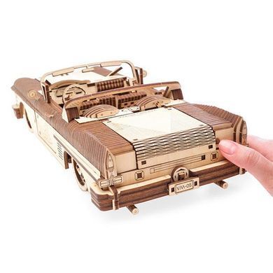 Дерев'яний механічний 3D конструктор Ugears Кабріолет мрії VM - 05 (70073) dt_93595 фото