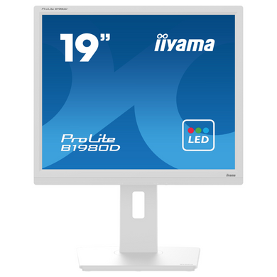 19 "5: 4 TN LCD Monitor, 1280x1024, 60 Гц, 5 мс, 1xvga/1xdvi, HAS, белое тело IIYAMA B1980D-W5 3702793 фото