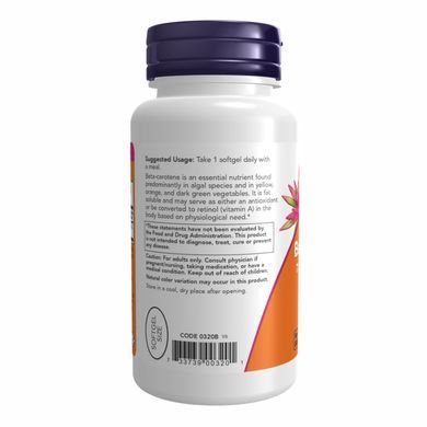 Beta Carotene 25000 - 90 sgels Now Foods