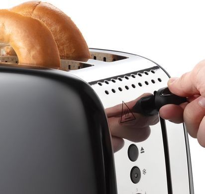 Russell Hobbs Тостер Colours Plus, 1600Вт, нержав., підігрів,разморозка, чорний (370490) 26550-56 фото
